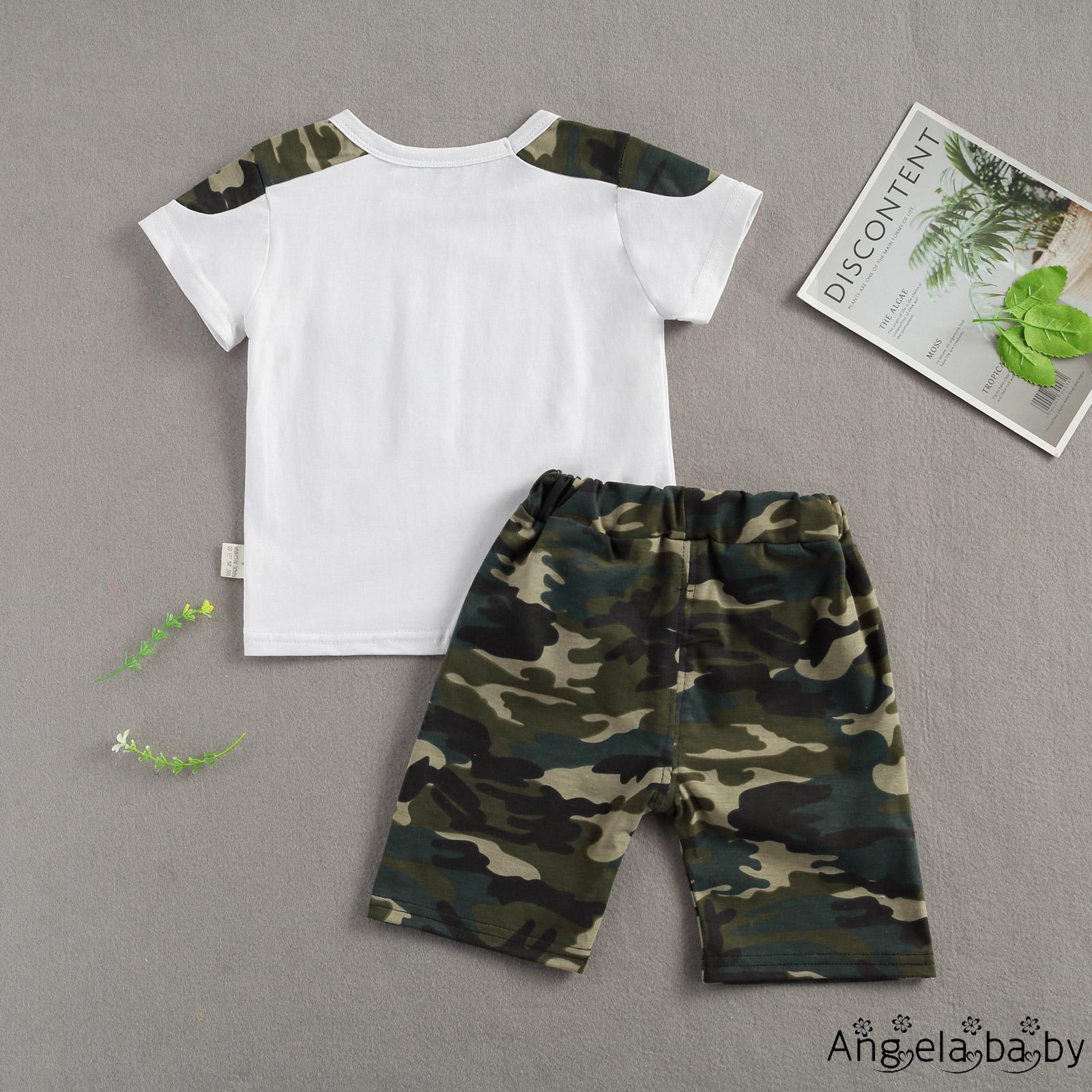 Bộ áo quần họa tiết camo thời trang cho bé