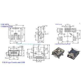 Cổng USB A Type B Type mini USB 1 chiếc