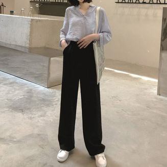 Quần Dài Nữ Lưng Cao Ống Rộng Thời Trang Xuân Hè