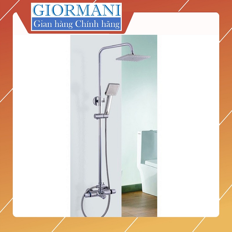 Bộ cây sen Nhiệt độ Hợp kim bóng (Cần tròn, Bát vuông) Hàng cao cấp ITALIA GIORMANI