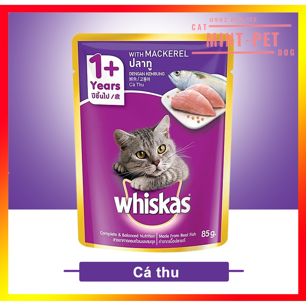 Pate Whiskas cho Mèo Lớn Túi 80g Giá Rẻ #MintPet