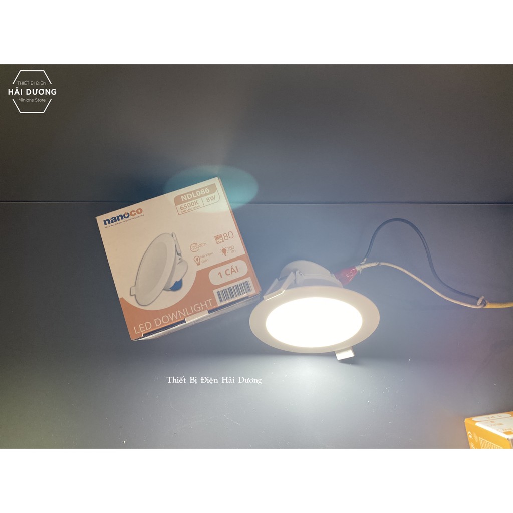 Đèn Led Downlight Âm Trần Nanoco 8w NDL083 / NDL086 Khoét lỗ Ø90mm - Ánh Sáng Trắng / Vàng