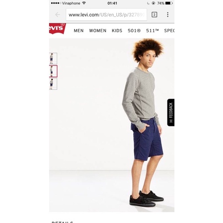 Thanh lý quần short nam Levis Auth