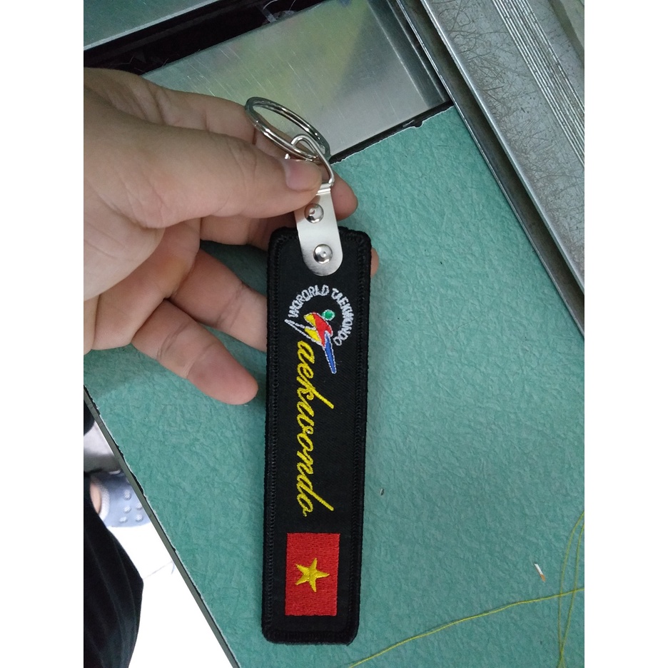 Móc khóa thêu Taekwondo WTF