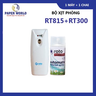 Bộ Máy Xịt Phòng Tự Động và Chai Nước Hoa Xịt Phòng Thế Giới Giấy Roto (chọn mùi hương theo sở thích)