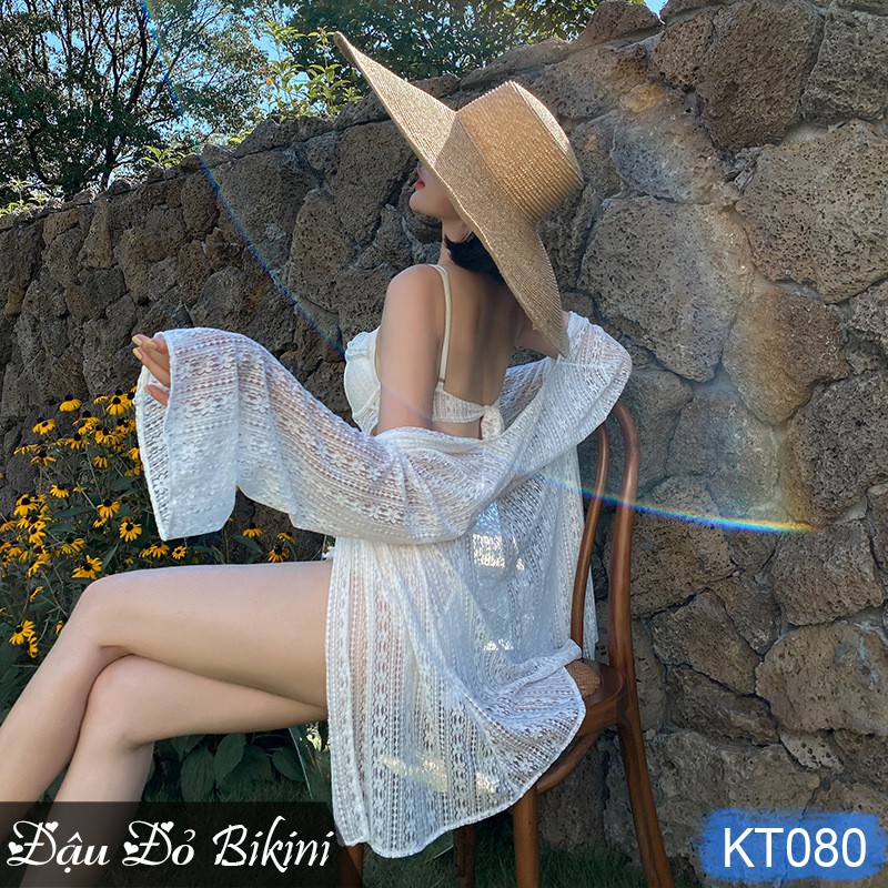 Bộ bơi liền thân phối ren sang chảnh kèm áo choàng kimono ren sexy, Bikini cao cấp mẫu mới 2021, chất đẹp | KT080