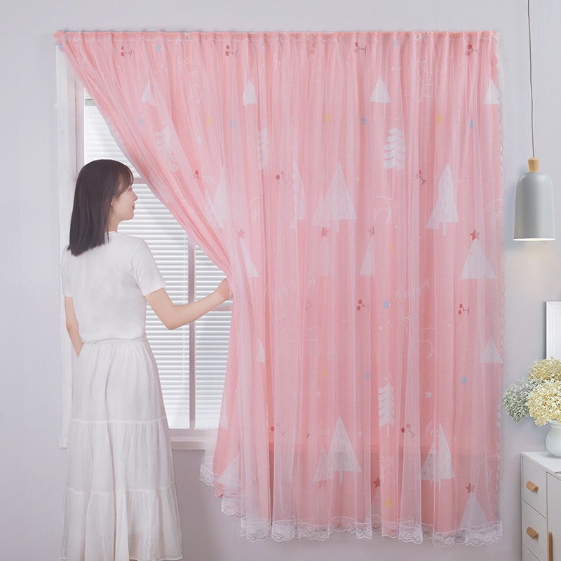 Rèm Cửa Sổ Vải Lưới Không Khóa Dán Phong Cách Bắc Âu Trang Trí Phòng Khách / Phòng Ngủ