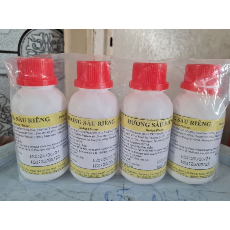 Hương thực phẩm Bico 100g hương lá dứa, môn, sầu riêng, dâu, cam 100g