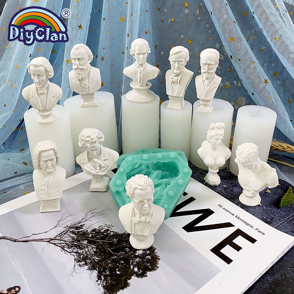 Khuôn Silicon Mô Phỏng Làm Tượng Nữ Thần David Musician 20 Kiểu Cho Resin Gypsum DIY