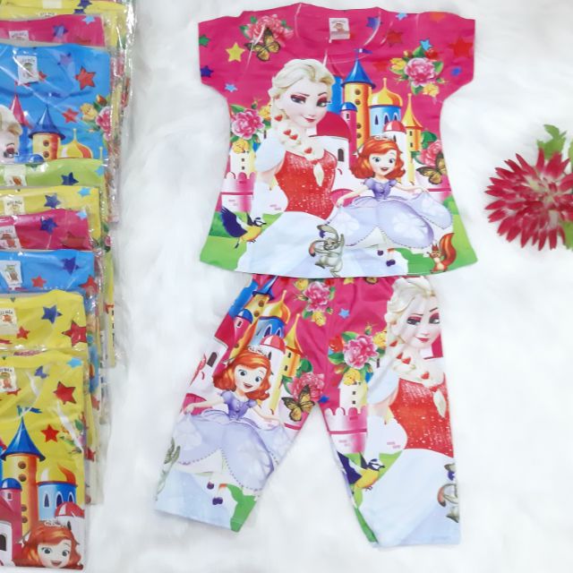 Đồ bộ bé gái in 3D Elsa và heo peppa
