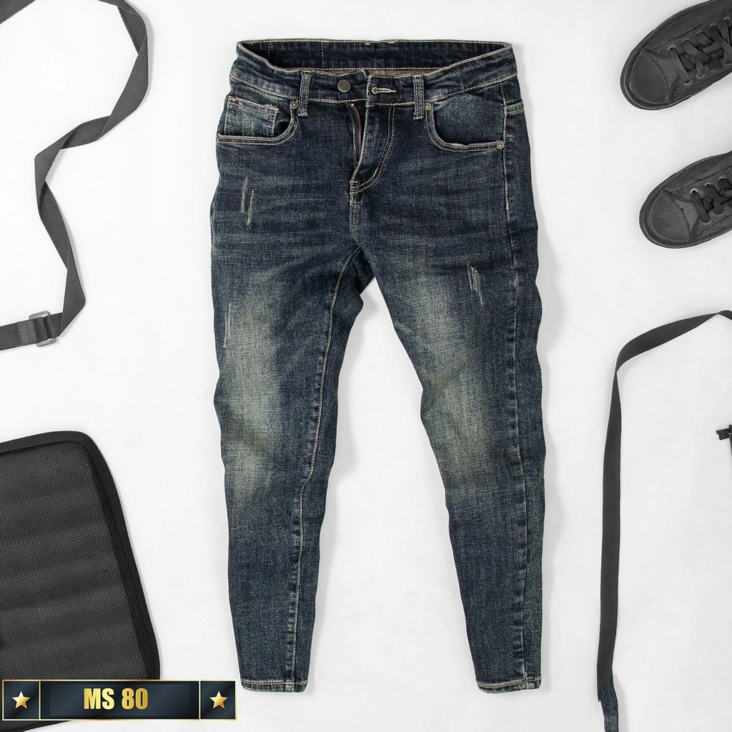 Quần jean nam xanh xám xước cao cấp-chất bò co dãn 4 chiều-from chuẫn thời trang Lady-Hn Store88 o8