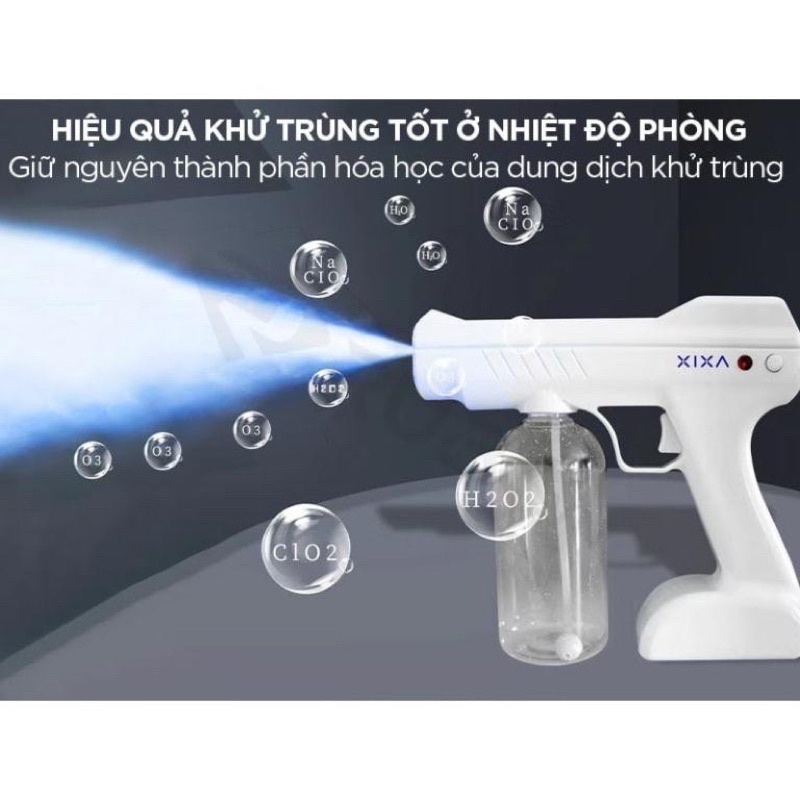 Súng xịt Khử Khuẩn Atomizer nano 8 led dùng diện khuẩn covid