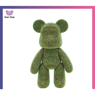 - Gấu Bearbrick Xanh Lá Đính Đá Handmade Lấp Lánh Decor Trang Trí