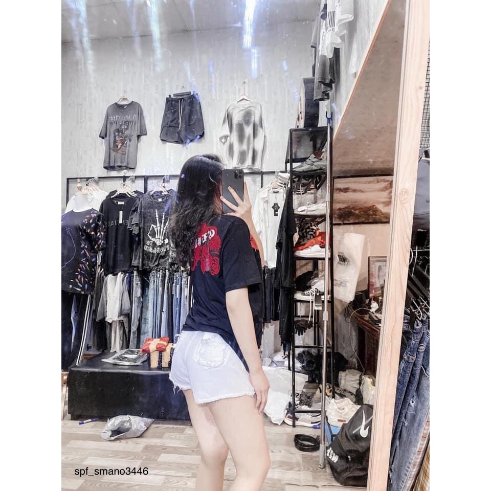 Áo phông nam mikenco hoa hồng đỏ 2 mặt ,chất cotton tay lỡ from rộng phong cách hàn quốc _áo thun nam nữ Mikenco2