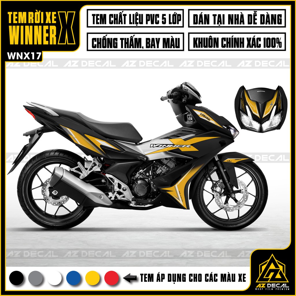 Tem Rời Xe Winner X Mẫu Greddy | WNX17 | Decal Chế Bám Dính Chắc Chắn, Chống Nước, Chống Phai Màu