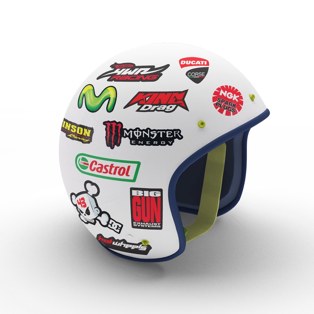 Bộ 10 Tem Dán Xe Máy HRC Ohlins Castrol NKG Motul Liqui Moly HRC Kingdrag Monster - Decal Dán Xe Không