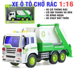 Xe ô tô chở rác có thùng lật -  Mô hình đồ chơi trẻ em MS-03 tỉ lệ 1:16