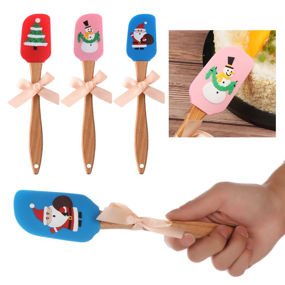 CONOPERY Dụng Cụ Trộn Bột Làm Bánh Bằng Silicone Họa Tiết Giáng Sinh