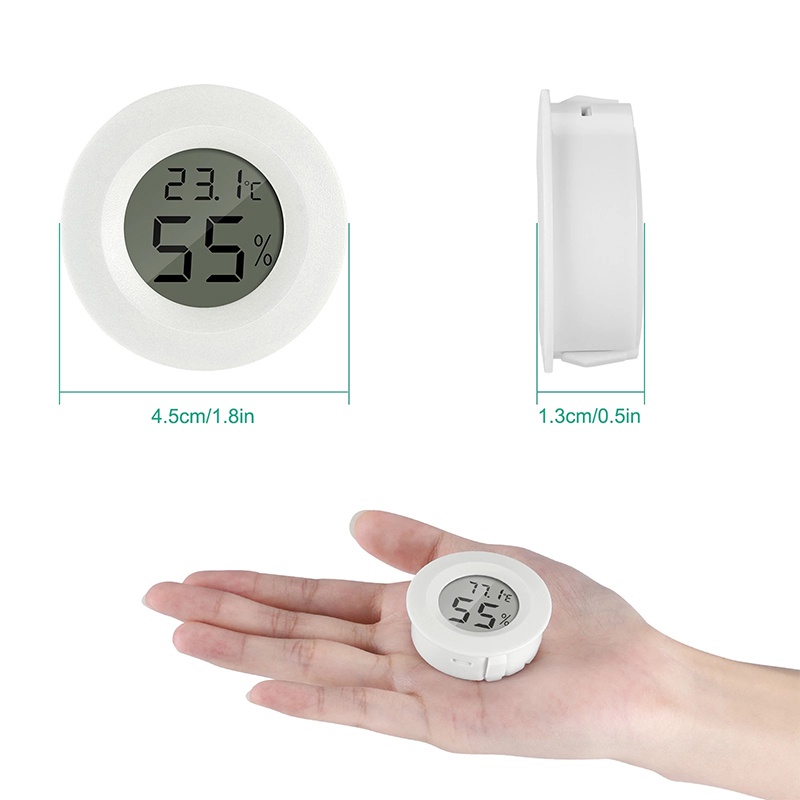 Xingherfine LCD Display Thermometer Hygrometer Practical Digital Indoor Round Thermometer XGF