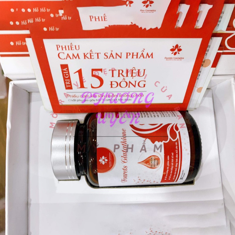 Viên Uống Trắng Da ⚡Chính Hãng⚡ Fourets Glutathione Chống Oxi Hóa Tăng Độ Đàn Hồi Giảm Lão Hóa