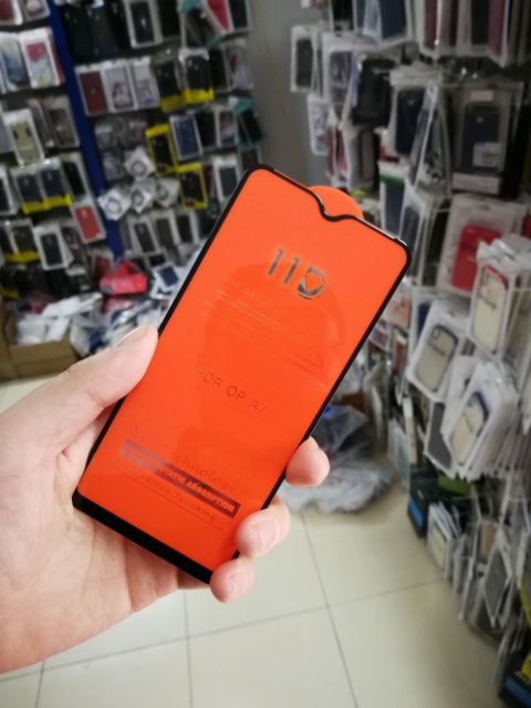 Cường lực 11D Cho Oppo A7 FREESHIP Từ 50k Full màn Full Keo ôm viền 2.5D Đen ( tặng keo chống hở mép )