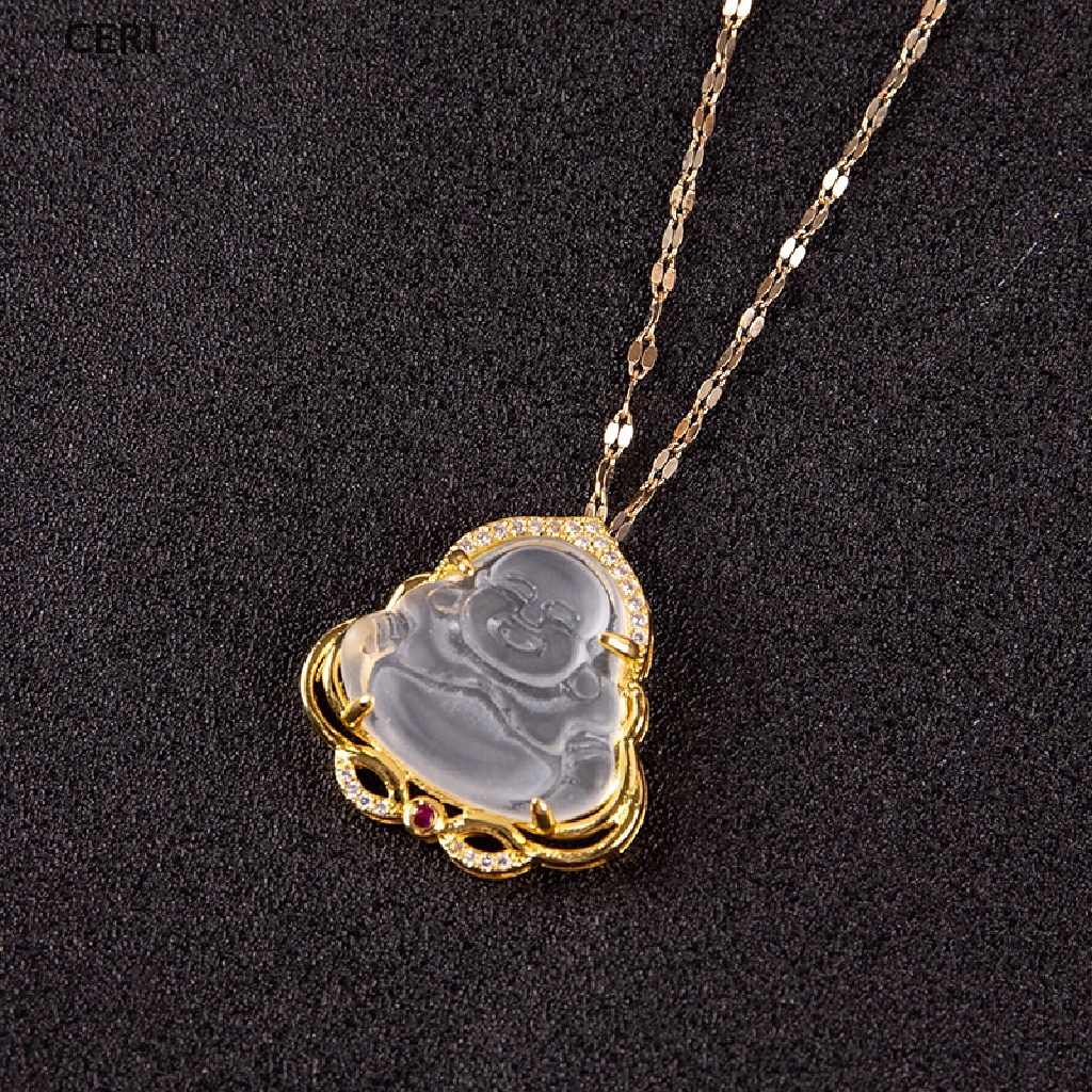 Vòng cổ Mặt Phật Bằng Thép Titan Đính Đá Zircon