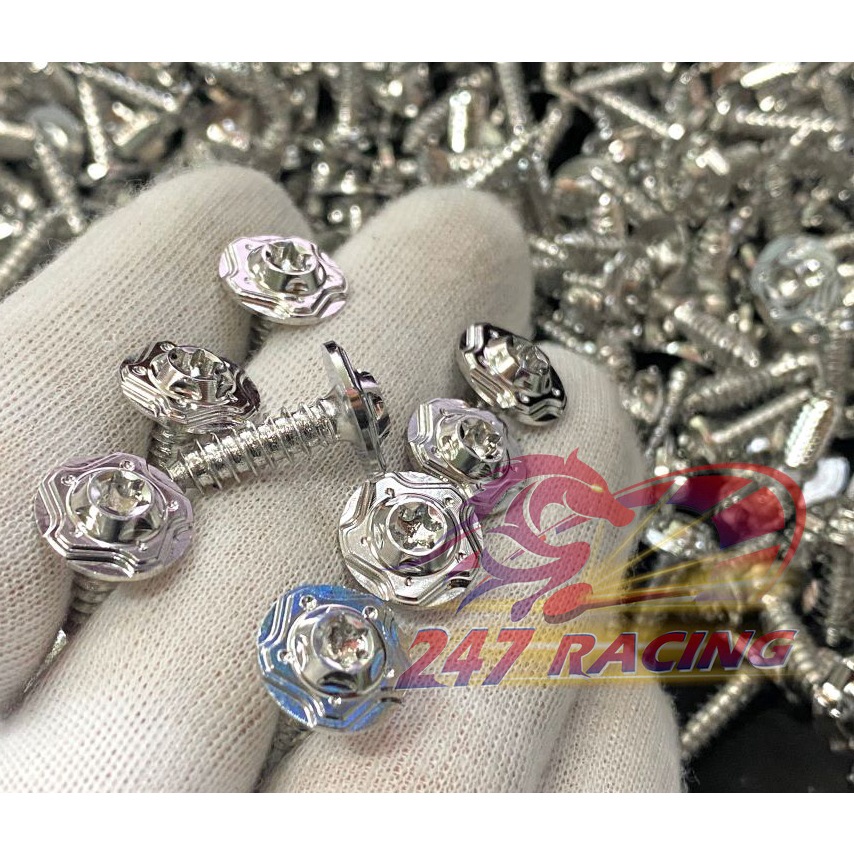 Ốc Salaya 5li18 Inox 304 đầu Sao Xéo gắn phụ kiện xe máy