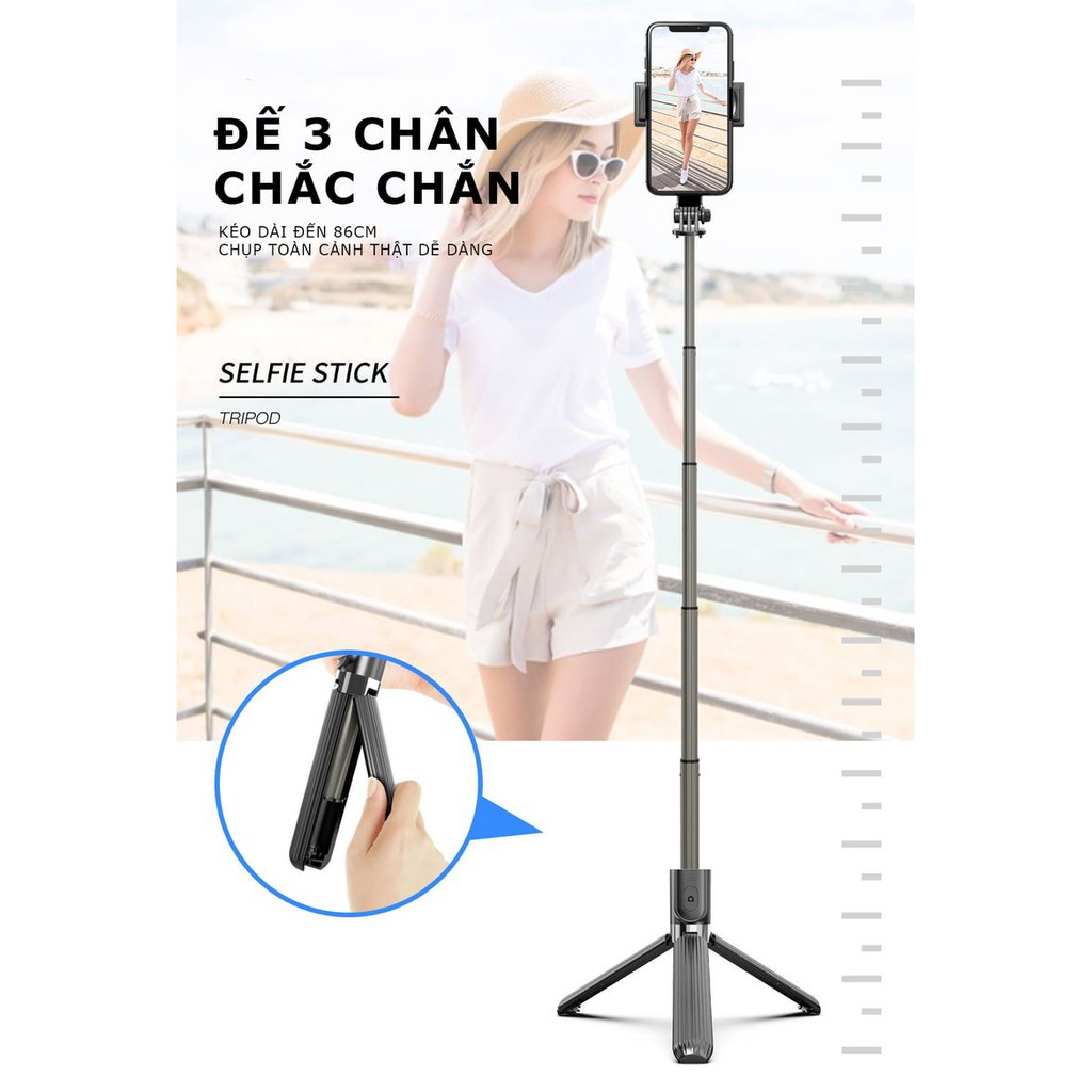 ✔️✔️ Tay Cầm Chống Rung Điện Tử Gimbal L08 Có Bluetooth - Gimbal Điện Thoại Chống Rung - Có Chân Đỡ Tự Đứng