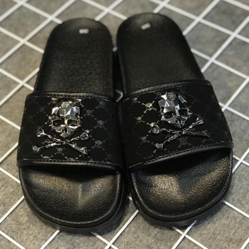 Dép quai ngang mặt đầu lâu - Dép Độn đế cao 3-4,5cm