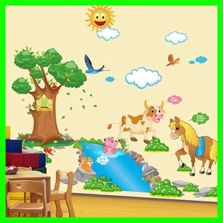 Decal dán tường thú dòng sông