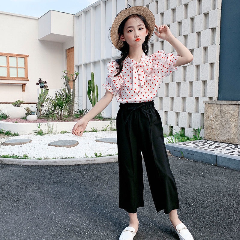 Bộ Áo Sơ Mi Hai Món Thời Trang Mùa Hè Dành Cho Bé Gái 12-11 Tuổi