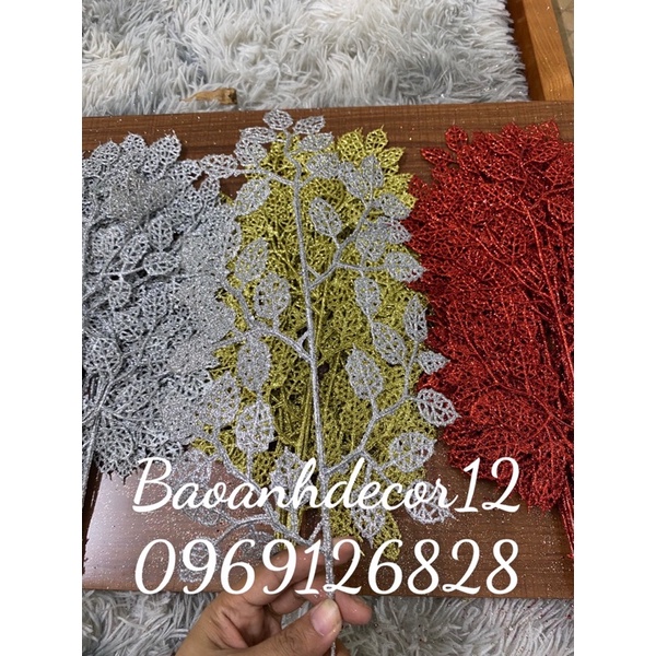 Cành lá Hồng Kim Tuyến trang trí decor siêu đẹp