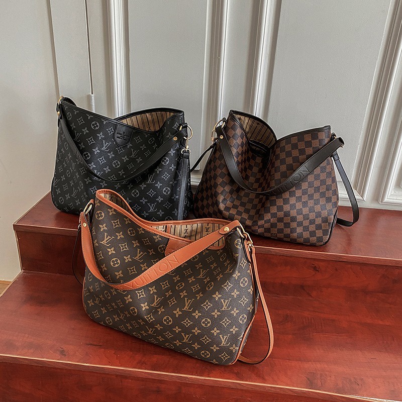 Túi Xách Bằng Da Mềm Họa Tiết LOUIS VUITTON Cỡ Lớn Hợp Thời Trang Cho Nữ Khi Đi Du Lịch