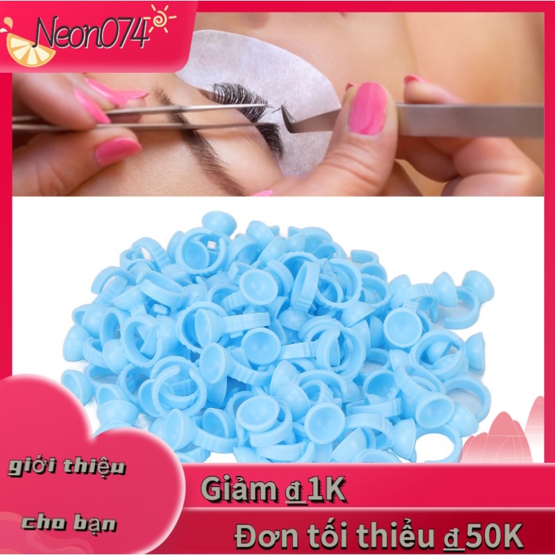 Neon074 100pcs Tattoo Pigment Ring Cup Disposable Ink Eyelashes Extension Accessories xăm hình