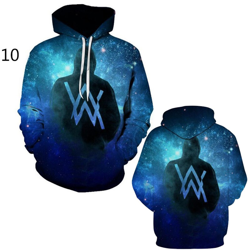 👑Cửa hàng cờ giao hàng👑Áo Hoodie tay dài in chữ Alan Walker