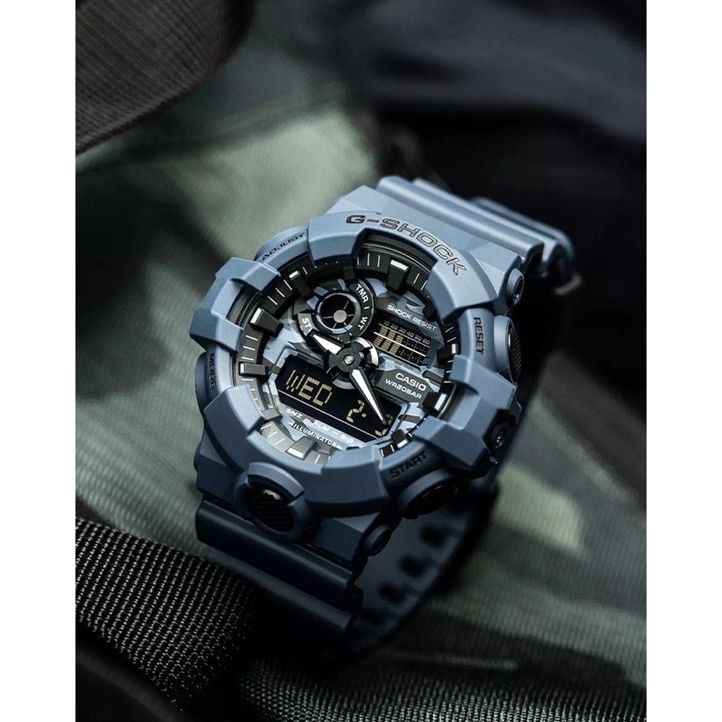 Đồng Hồ Nam Dây Nhựa Casio G-Shock GA-700CA-2ADR Chính Hãng - GA-700CA-2A CAMO