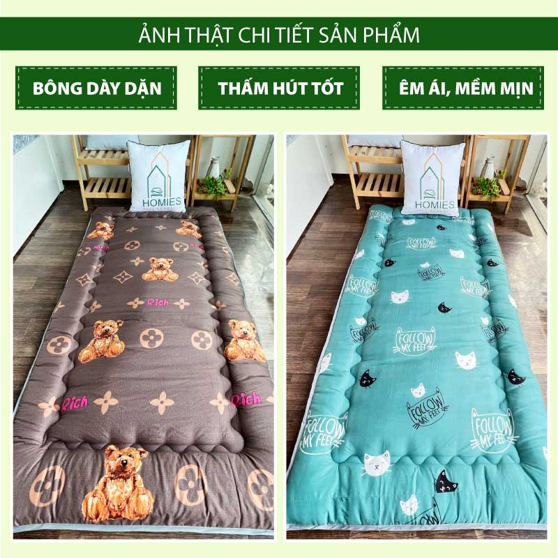Quà Tặng Kèm Túi Đựng - Đệm Topper HOMIES Bedding & Décor Tấm Làm Mềm Đệm Topper ngủ trưa văn phòng