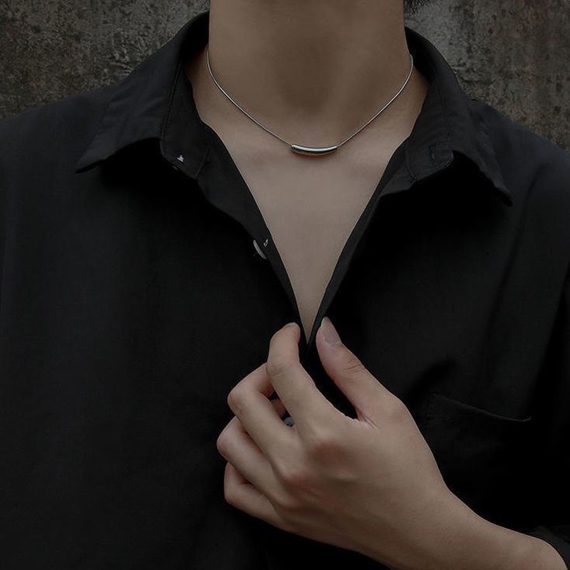 Vòng cổ Dạng Xích Ngắn Hình Xương Rắn Đơn Giản Phong Cách hip hop Cho Nam Và Nữ