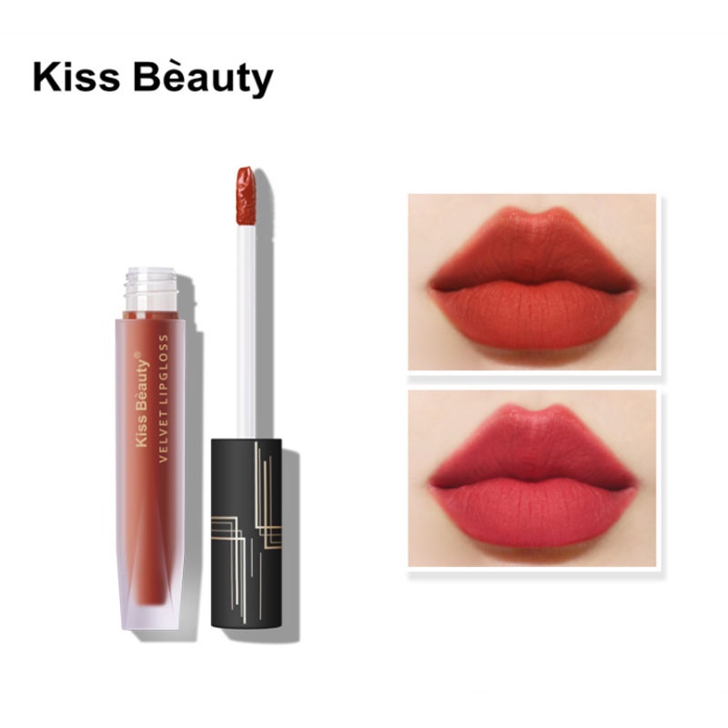 Son môi Kiss beauty kết cấu nhung mượt mịn môi, tông màu siêu đẹp, chống thấm nước, lâu trôi