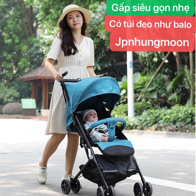 Xe đẩy gấp gọn như balo siêu nhẹ đẹp babythrone