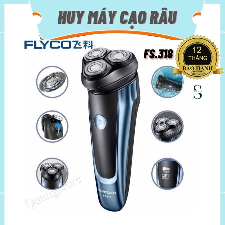 Máy cạo râu FLYCO FS318, hàng cao cấp,chống nước và chống kẹt râu thông minh