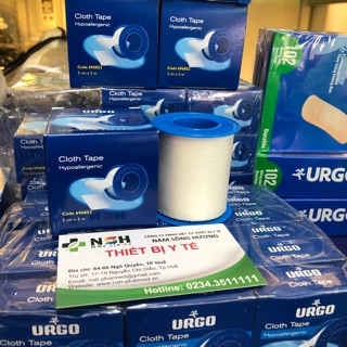❤[SIZE 5cm x5m] Băng keo dính cuộn xé vải lụa y tế URGO SYVAL urgosyval Băng keo dính lụa silktape URGOSYVAL URGO SYVAL
