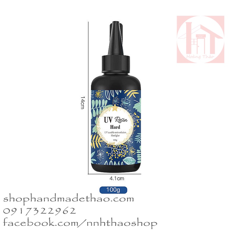 Resin UV chai 100ml, keo cứng trong suốt, ít bọt