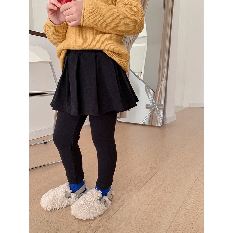 Quần váy xếp ly lót lông cho bé gái phong cách Hàn Quốc - Quần áo thu đông Ambb Kids 2-7 tuổi (có clip, ảnh thật)