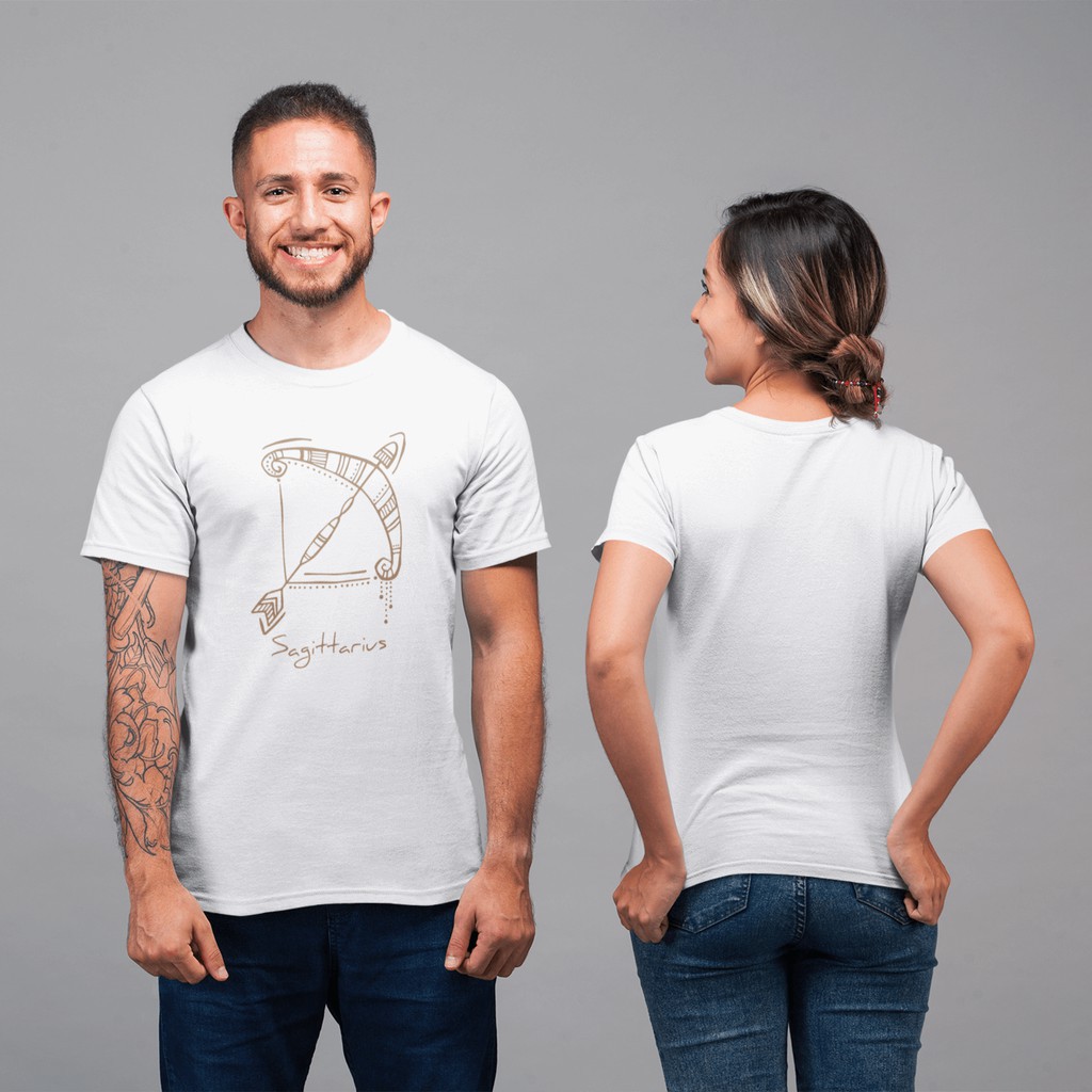 Tử Vi Sagittariu - Cung Nhân Mã - Áo Thun In UniSex Cao Cấp 12 Cung Hoàng Đạo T-shirt Siêu Đẹp - Trắng Đen Xám