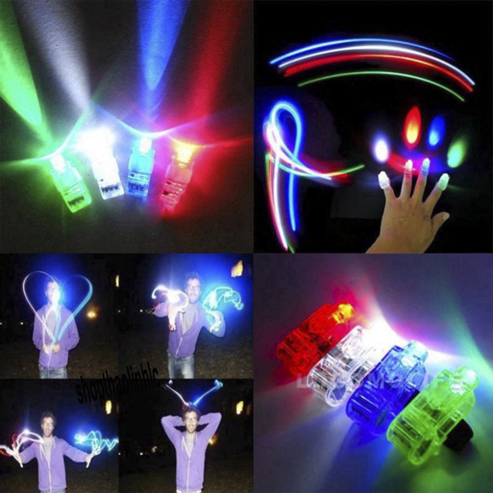 Ngón tay phát sáng Led Finger-Nhẫn Đeo Ngón Tay sở hữu Đèn Led Phát Sáng Độc Đáo vòng đèn LED laser phát sáng gắn trên