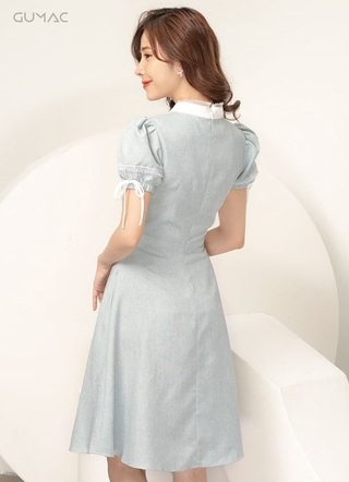 Đầm nơ cổ nhún eo DA934 GUMAC