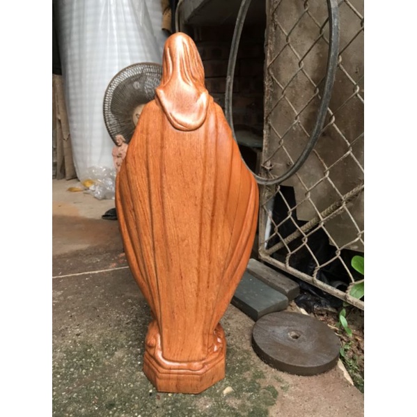 Tượng đức mẹ ban ơn bằng gỗ hương cao 40 cm