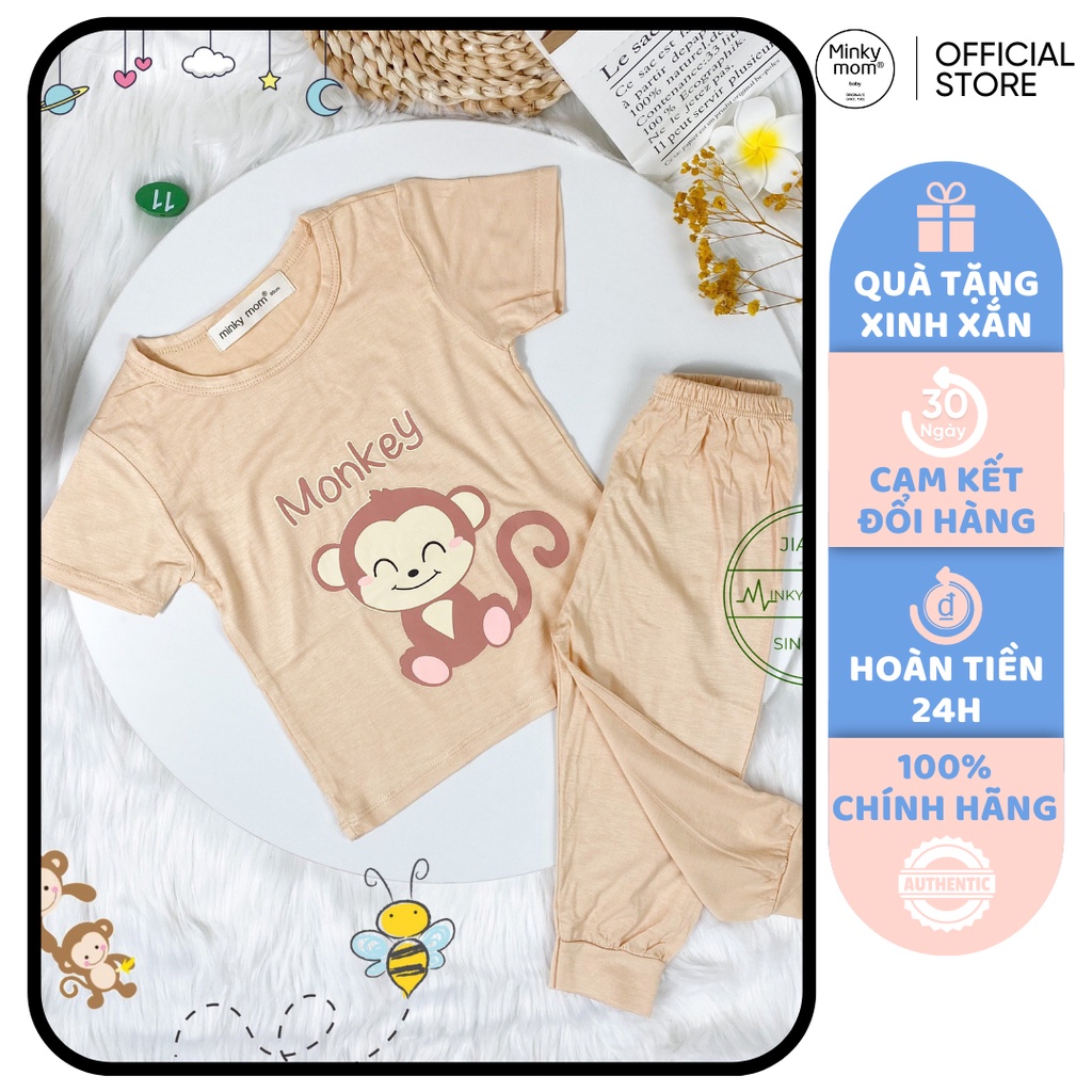 [SZ ĐẠI] Bộ Dài Tay Cho Bé Trai, Bé Gái Minky Mom Vải Thun Lạnh Gấu Panda, Đồ Bộ Cho Bé Mặc Nhà Thu Đông MKMTD2207