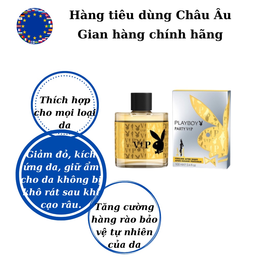 Nước dưỡng sau cạo râu PLAY BOY làm dịu da, chậm quá trình lông mọc, hương thơm nam tính,